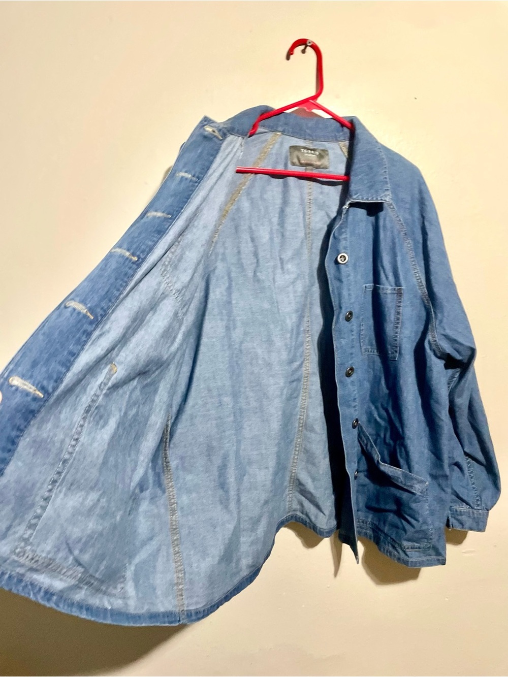 Torrid Denim Raglan Chore Jacket Women's Size 1 (XL) Lightweight Button Front - Picture 6 of 6